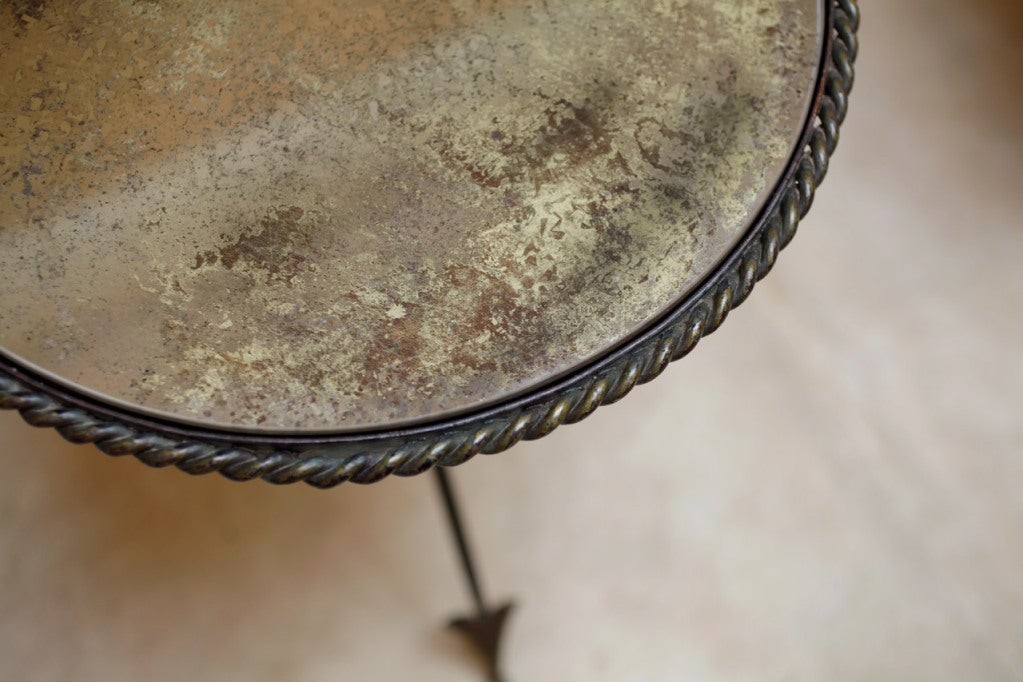 French Antique Hand Hammered Tripod Table 1