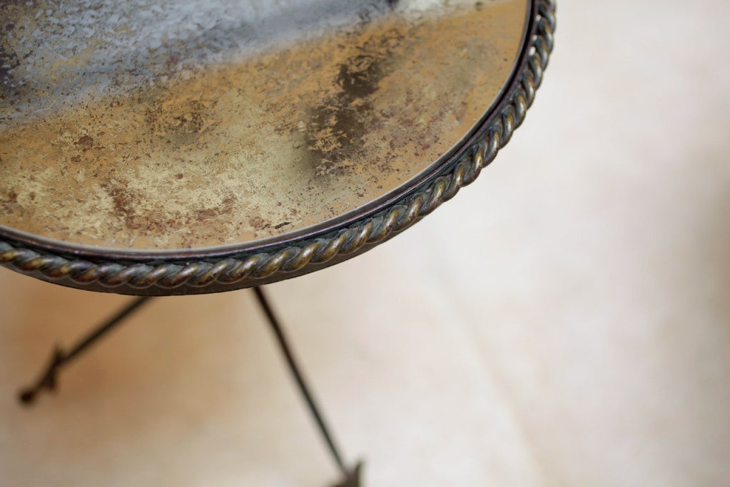 French Antique Hand Hammered Tripod Table 2