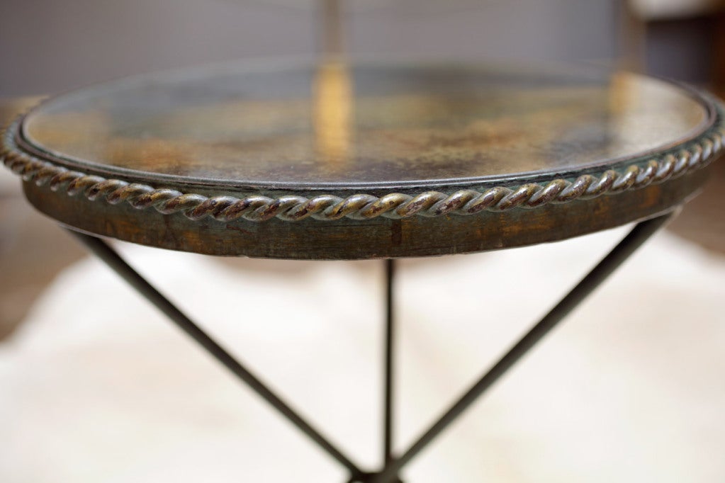 French Antique Hand Hammered Tripod Table 3