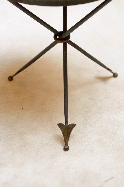 French Antique Hand Hammered Tripod Table 5
