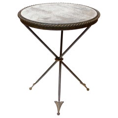 French Antique Hand Hammered Tripod Table