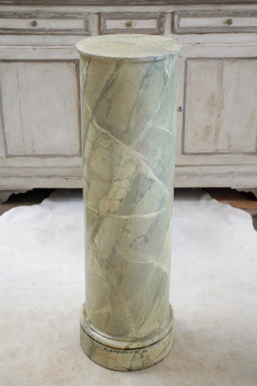 20th Century Important French Marbelized Column