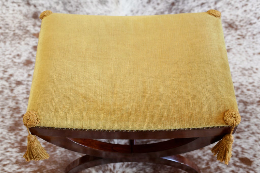 French Restoration Solid Walnut Stool 2