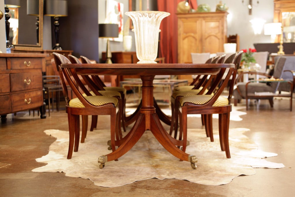 20th Century English Regency Mahogany Dining Table