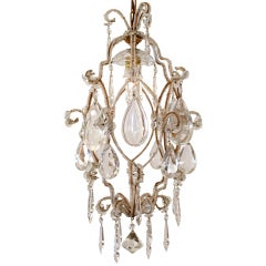 Antique Italian Crystal and Beads Chandelier
