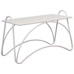 Perforated Metal Garden Bench/Sidetable by Mategot