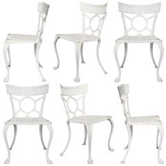 Set of 6 English "Klismos" Garden Chairs