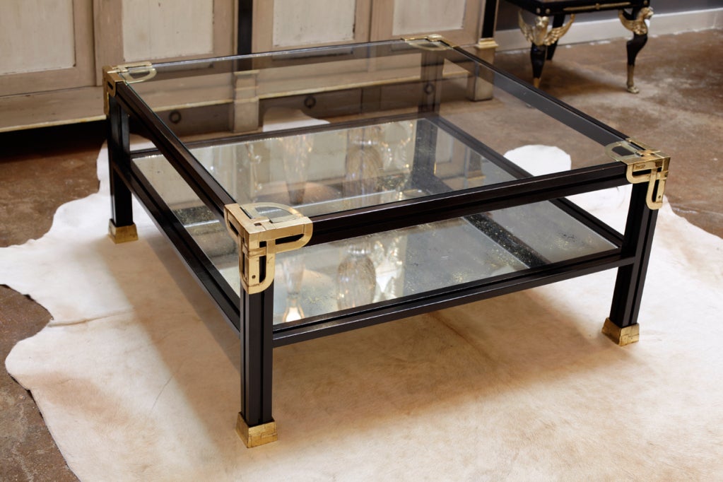 Spanish Wood and Gilt Bronze Coffee Table by Valenti 1