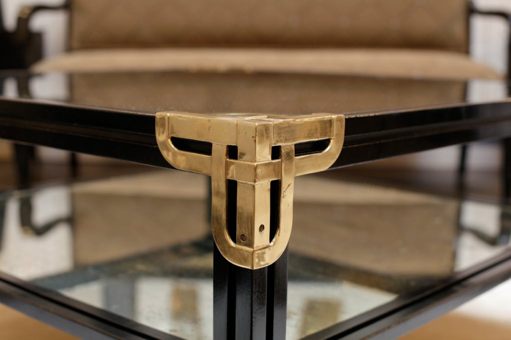 Spanish Wood and Gilt Bronze Coffee Table by Valenti 4