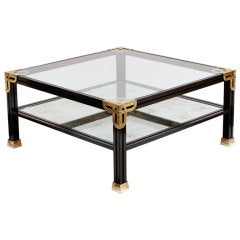 Spanish Wood and Gilt Bronze Coffee Table by Valenti
