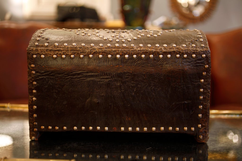 Antique Studded Leather Box 2