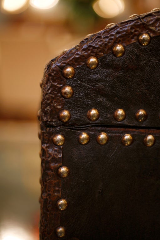 Antique Studded Leather Box 4