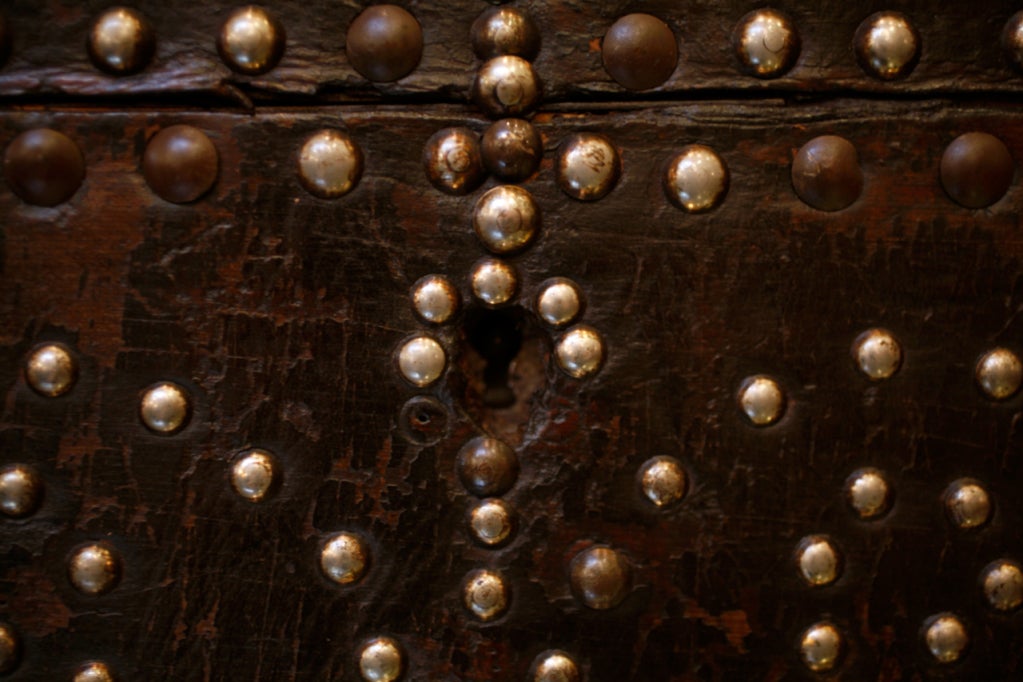 Antique Studded Leather Box 5