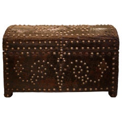 Antique Studded Leather Box