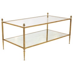 Brass & Glass Coffee Table by Maison Bagues