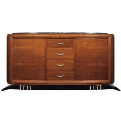French Art Deco Rosewood & Marble Buffet