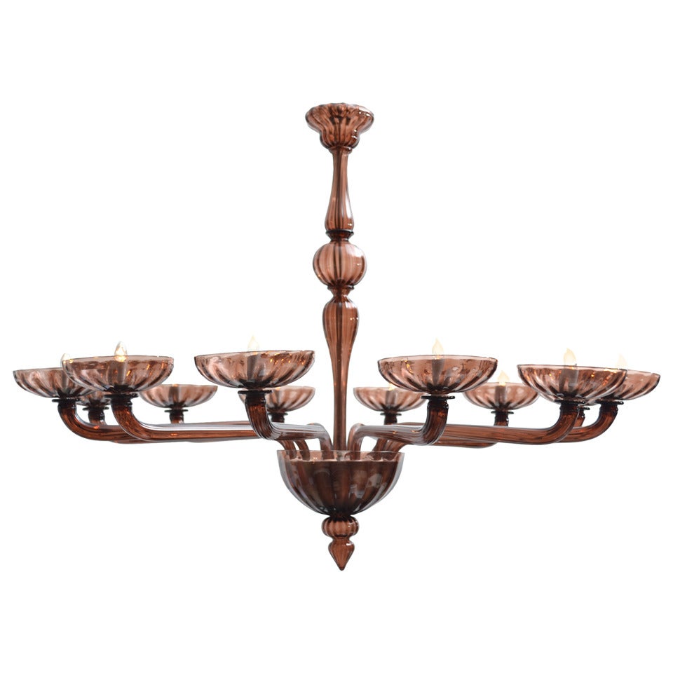 Garnet Murano Glass Chandelier