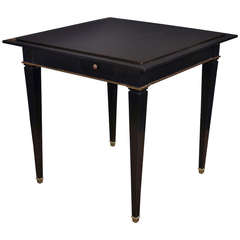 French Neoclassical Ebonized Game Table