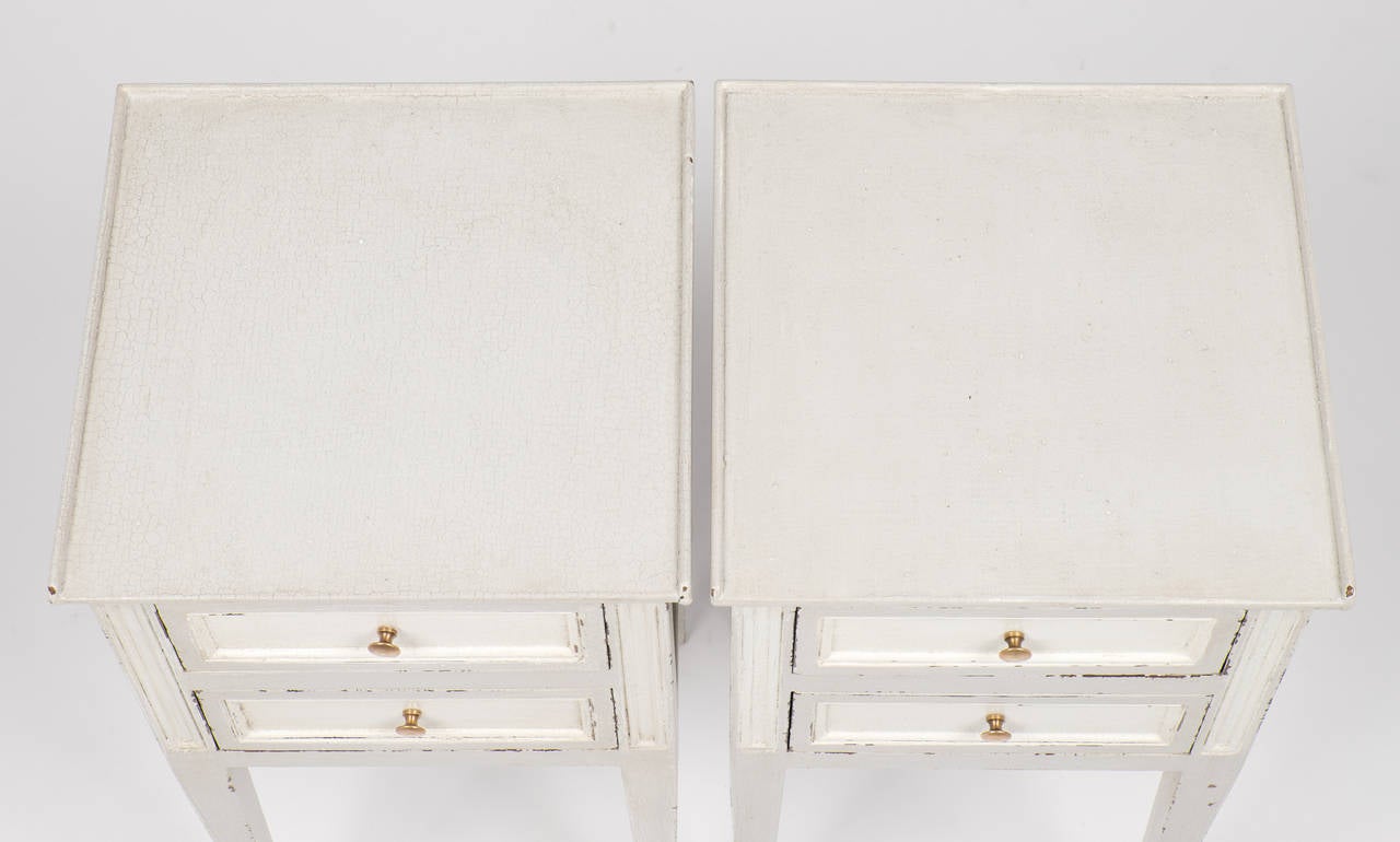 19th Century French Directoire Pair of Painted Side Tables