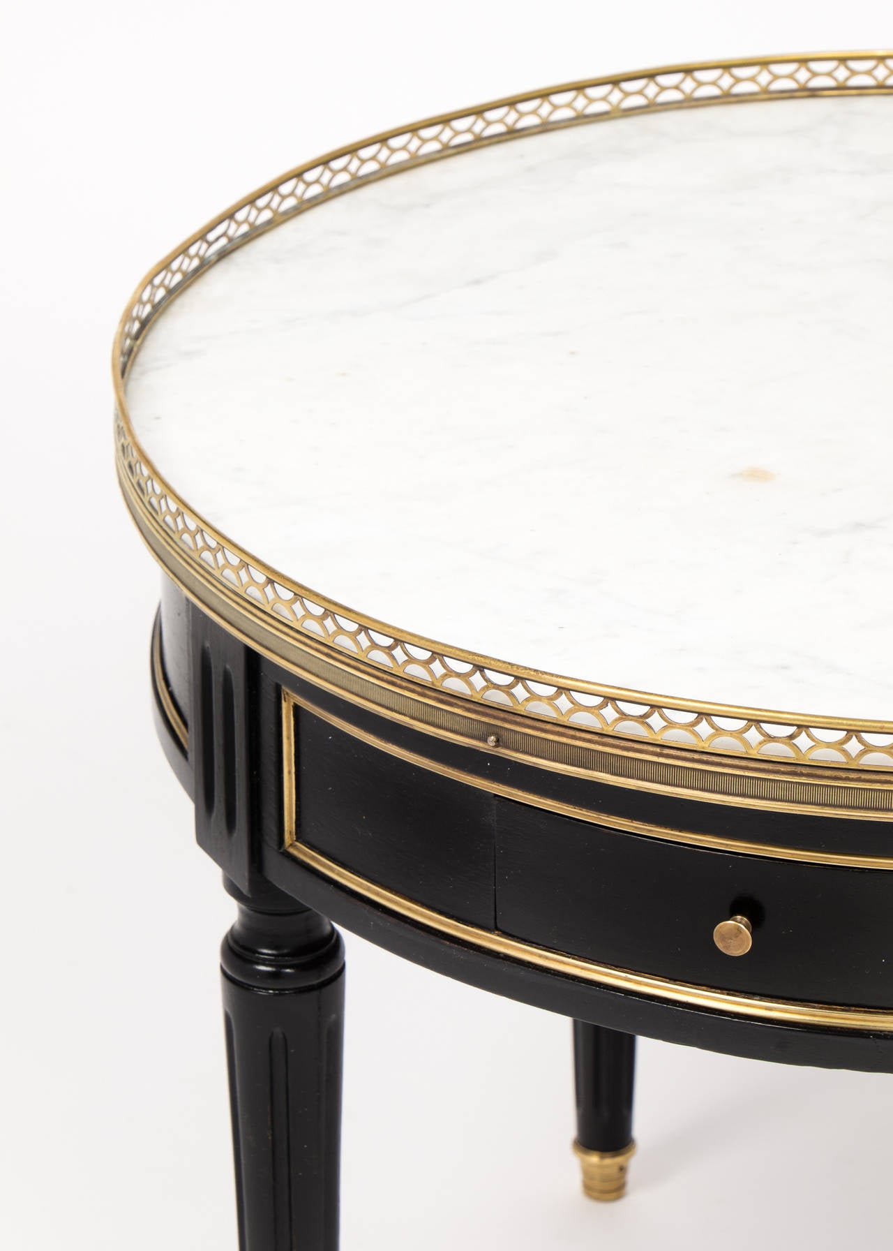French Louis XVI Marble-Top Bouillotte Table 1