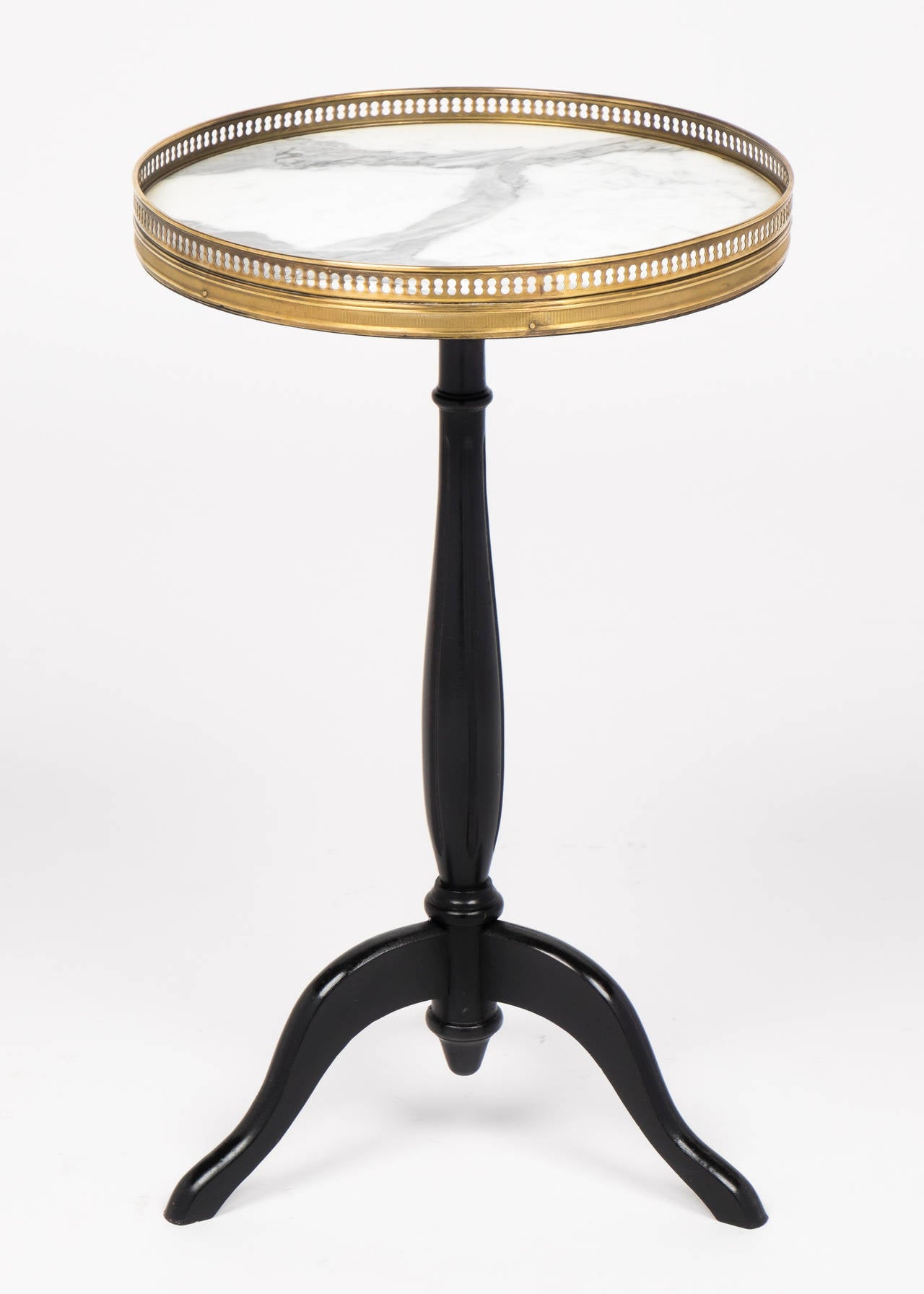 French Louis XVI Marble-Top Tripod Side Table