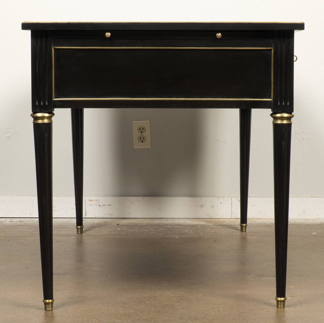 Brass French Louis XVI Ebonized Desk
