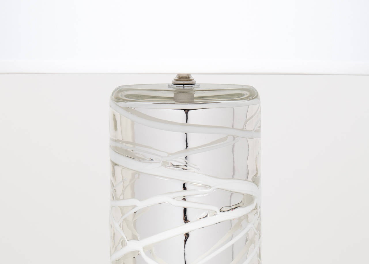 Contemporary Pair of Murano Mercury Glass Lamps