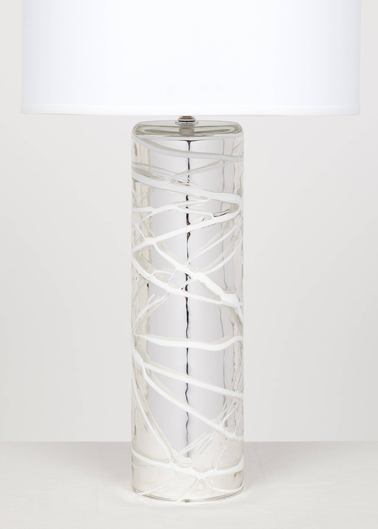 Mid-Century Modern Pair of Murano Mercury Glass Lamps