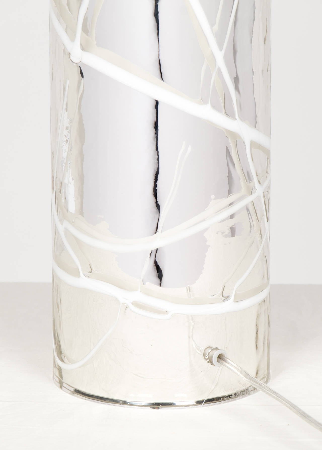 Pair of Murano Mercury Glass Lamps 2