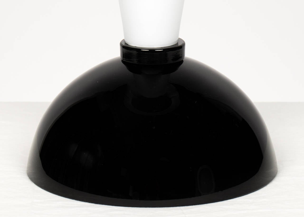 Murano Jet Black and Pure White Glass Lamps 1