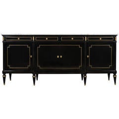 Louis XVI Carrara Marble Grand Buffet by Maison Jansen