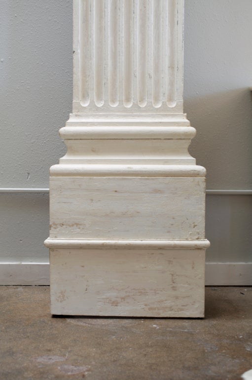 Neoclassic Pair of 10' Tall Hand Painted Oak Pilasters 5
