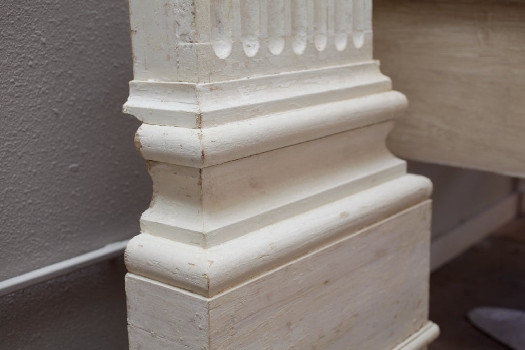 Neoclassic Pair of 10' Tall Hand Painted Oak Pilasters 4