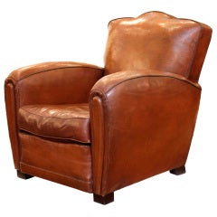 Art Deco Period Leather Club Chair