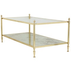 Maison Jansen French Vintage Brass & Glass Coffee Table