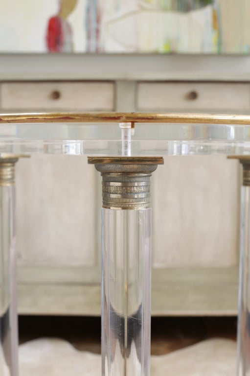 French Vintage Lucite & Bronze Gueridon 3