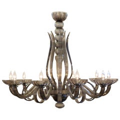 Murano Smoked Glass Chandelier by Barbini