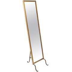 French Mid-Century Gold Leafed "Psyche" Mirror