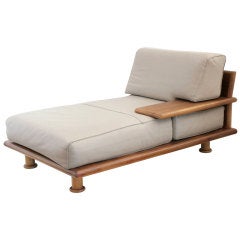 Italian Modernist Leather Chaise by Mario Bellini