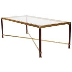 Vintage French Brass & Glass Coffee Table