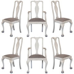 Set of 6 Chippendale Mahogany Dining Chairs