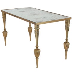 Vintage Neoclassic Brass Coffee Table