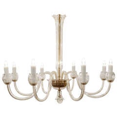 Murano Amber Glass 8 Arm Chandelier