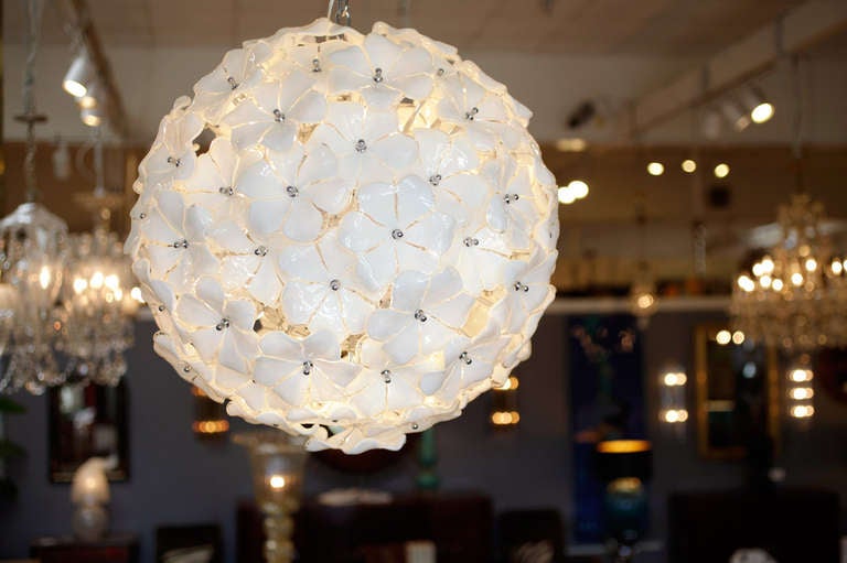 Murano Glass Flower Chandelier by Cenedese at 1stDibs