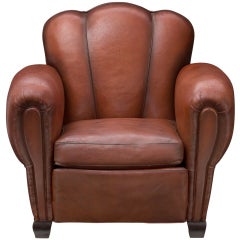 Art Deco Leather Club Chair