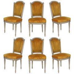 Louis XVI Blue Patina Dining Chairs