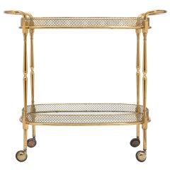 Vintage Italian Brass 
Glass Bar Cart