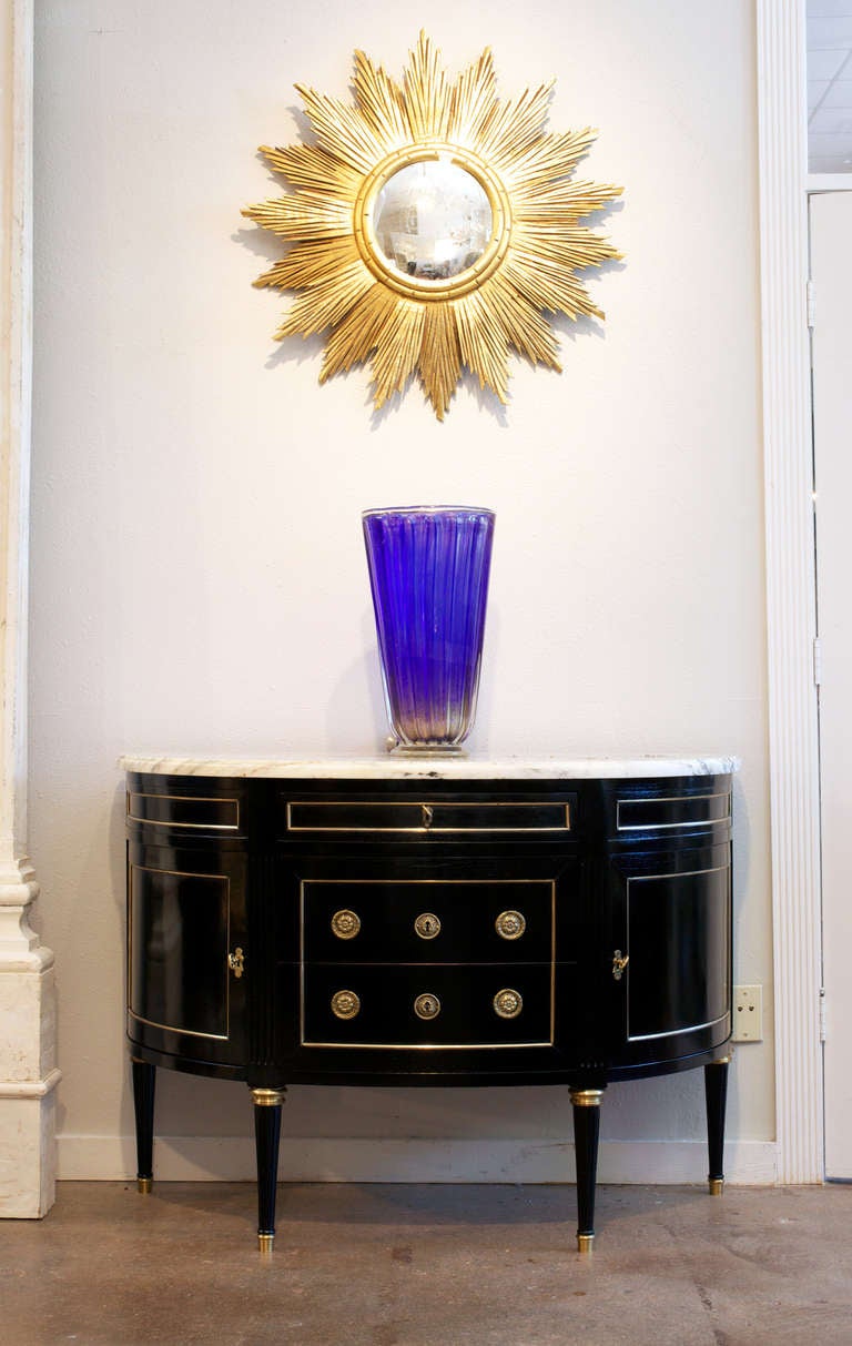 Louis XVI Marble Top Demilune Buffet