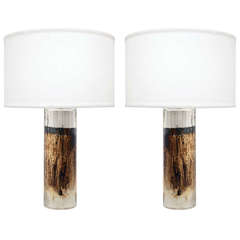 Pair of Murano Mercury Glass Lamps