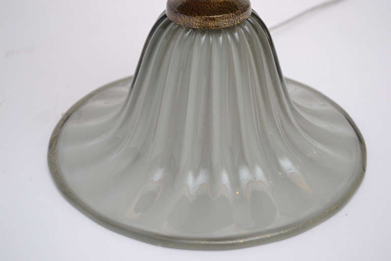 Gray Murano Glass Pair of Lamps 2